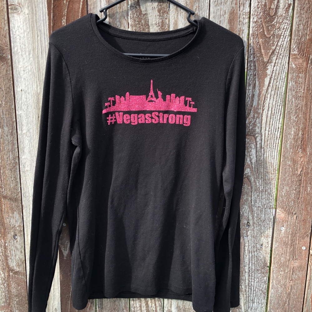 Long Sleeve Black Vegas Strong TShirt
